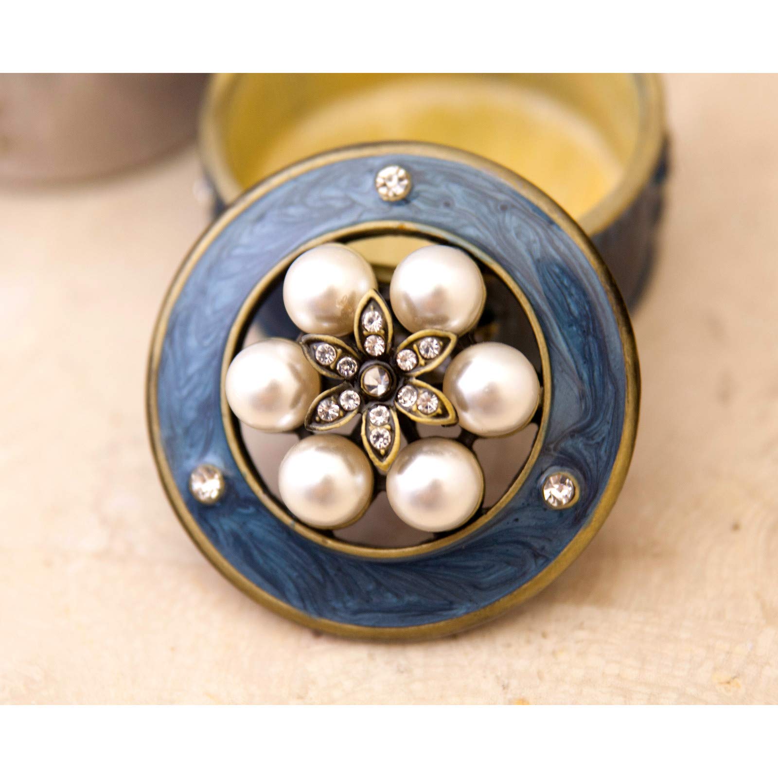 Amazon｜秋月貿易 ジュエリー収納 Oriental Blue W7.3×D8×H3.7cm